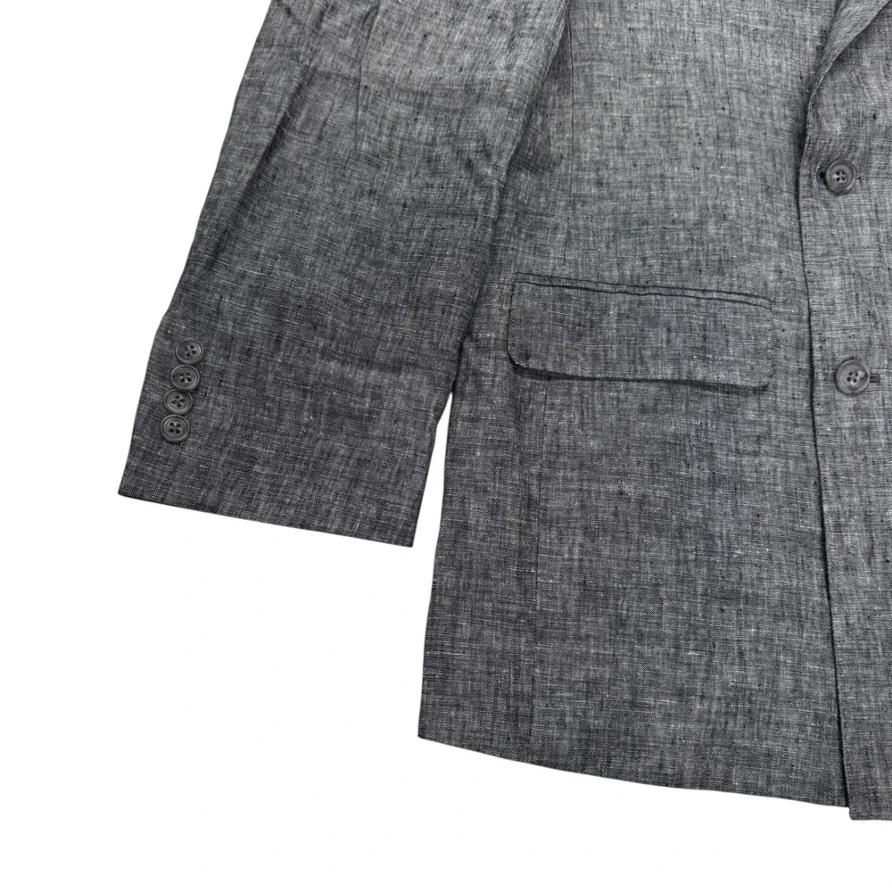 Joseph Abboud White 100% Linen Double Breasted Blazer Jacket Mens 40 Long Gray